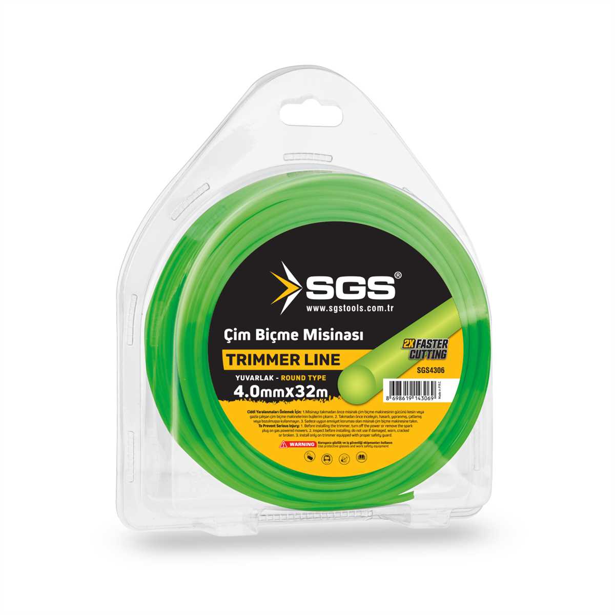 SGS4306 TIRPAN MİSİNASI 4 MM 32 METRE YUVARLAK (YEŞİL)